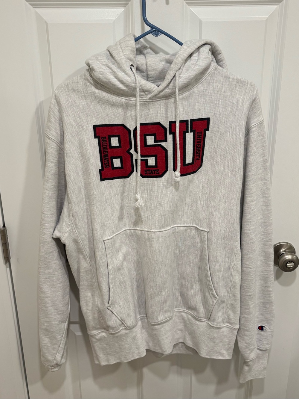 Champion Bridgewater State University Light Grey Pullover Sweatshirt Hoodie